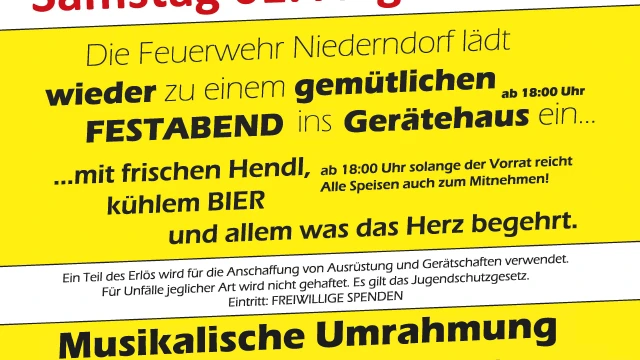 Feuerwehrfest Niederndorf 2026 Thumbnail